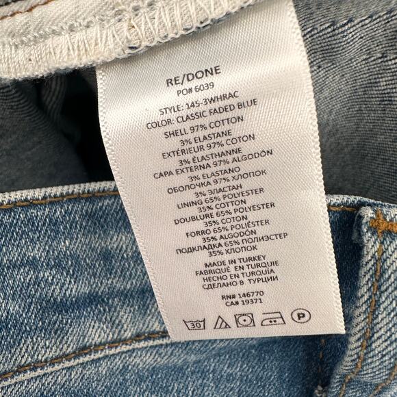 RE/DONE NWT 90's High Rise Ankle Crop in Classic Faded Blue // 26 - Picture 11 of 12